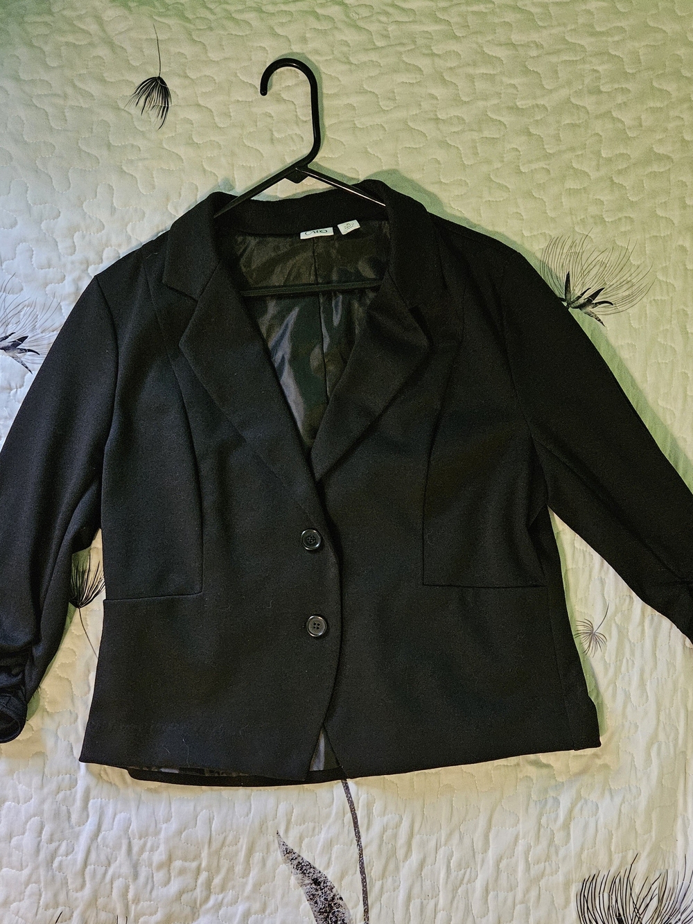 Cato Black Women's Single-Breasted Notch Lapel Blazer